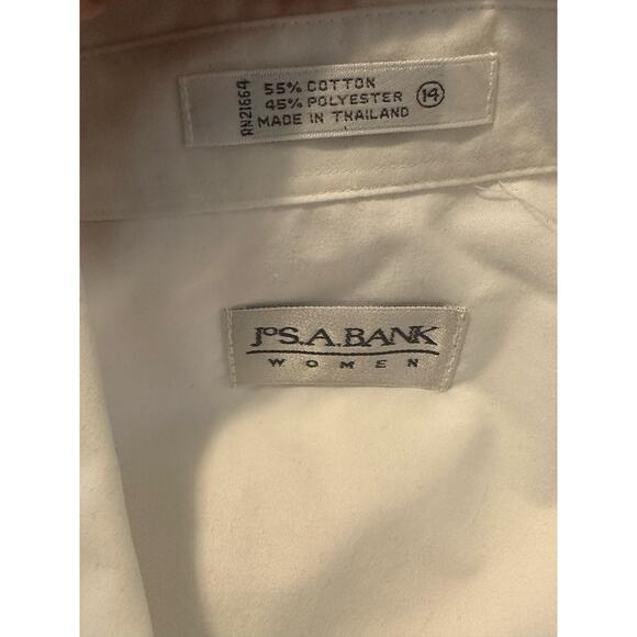 JoS A Banks white blouse size 14 - Picture 6 of 9